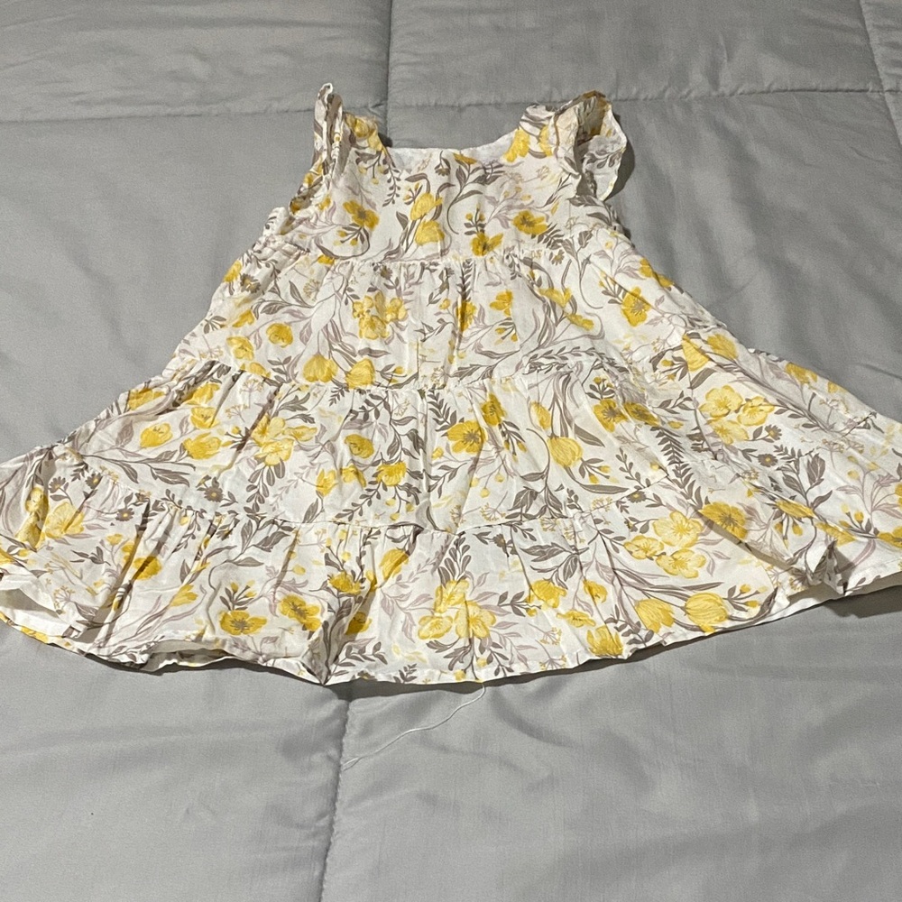 Catherine Malandrino Yellow and Gray Floral Dress